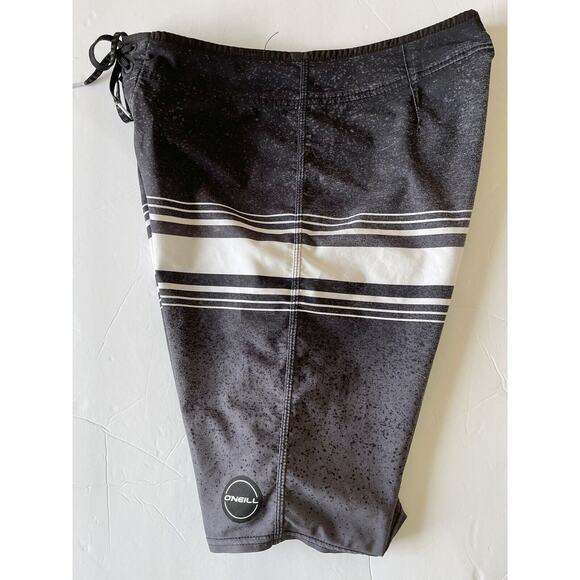 O'Neill Hyperfreak Mens Charcoal Board Shorts Outdoor Size 28 Polyester Preowned - Picture 9 of 12